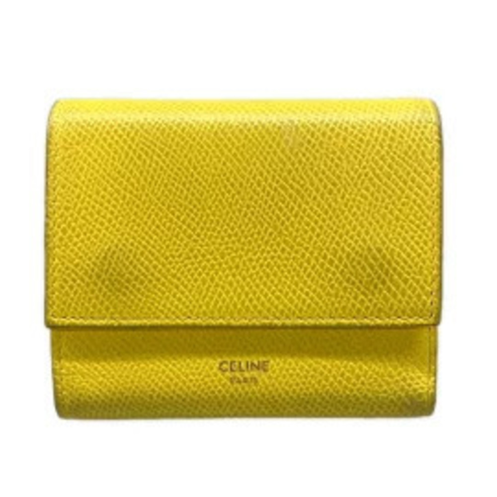 Celine Tri fold wallet yellow leather